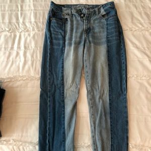Adorable two toned American eagle jeans